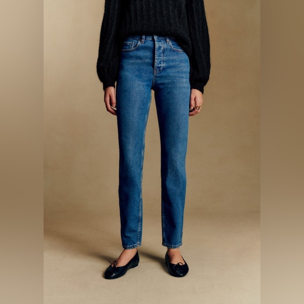Sezane Brut Sexy Slim Straight Leg Jeans 26 Classic Parisian Glamour Denim NWT - Picture 10 of 10